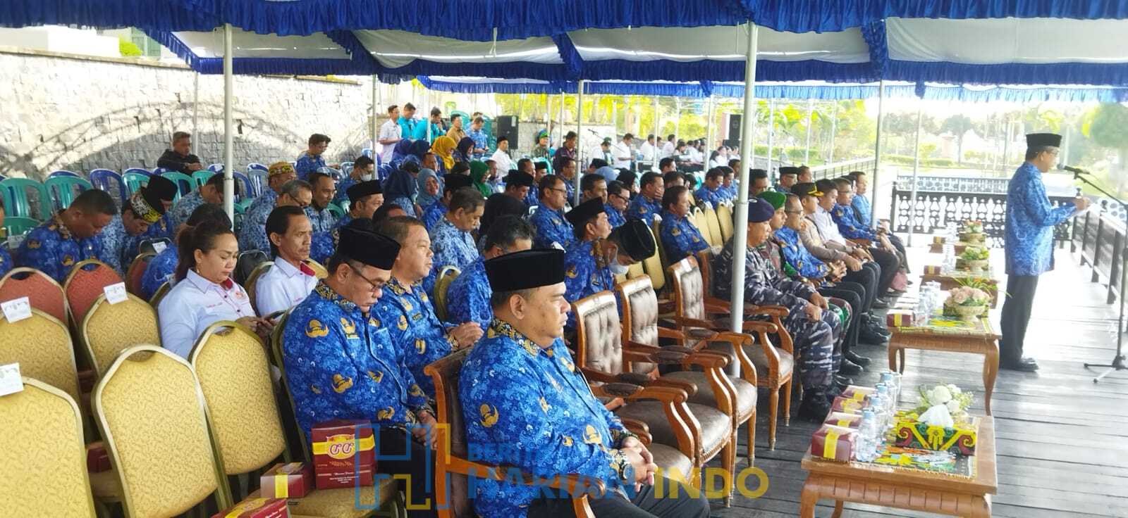 Bupati Kabupaten Kutai Timur (Kutim) Ardiansyah Sulaiman menjadi Inspektur sekaligus menyampaikan sambutan pada upacara memperingati Hari Kebangkitan Nasional yang ke – 115 di depan kantor Bupati Kutim, Sangatta, Senin (22/5/2023).
